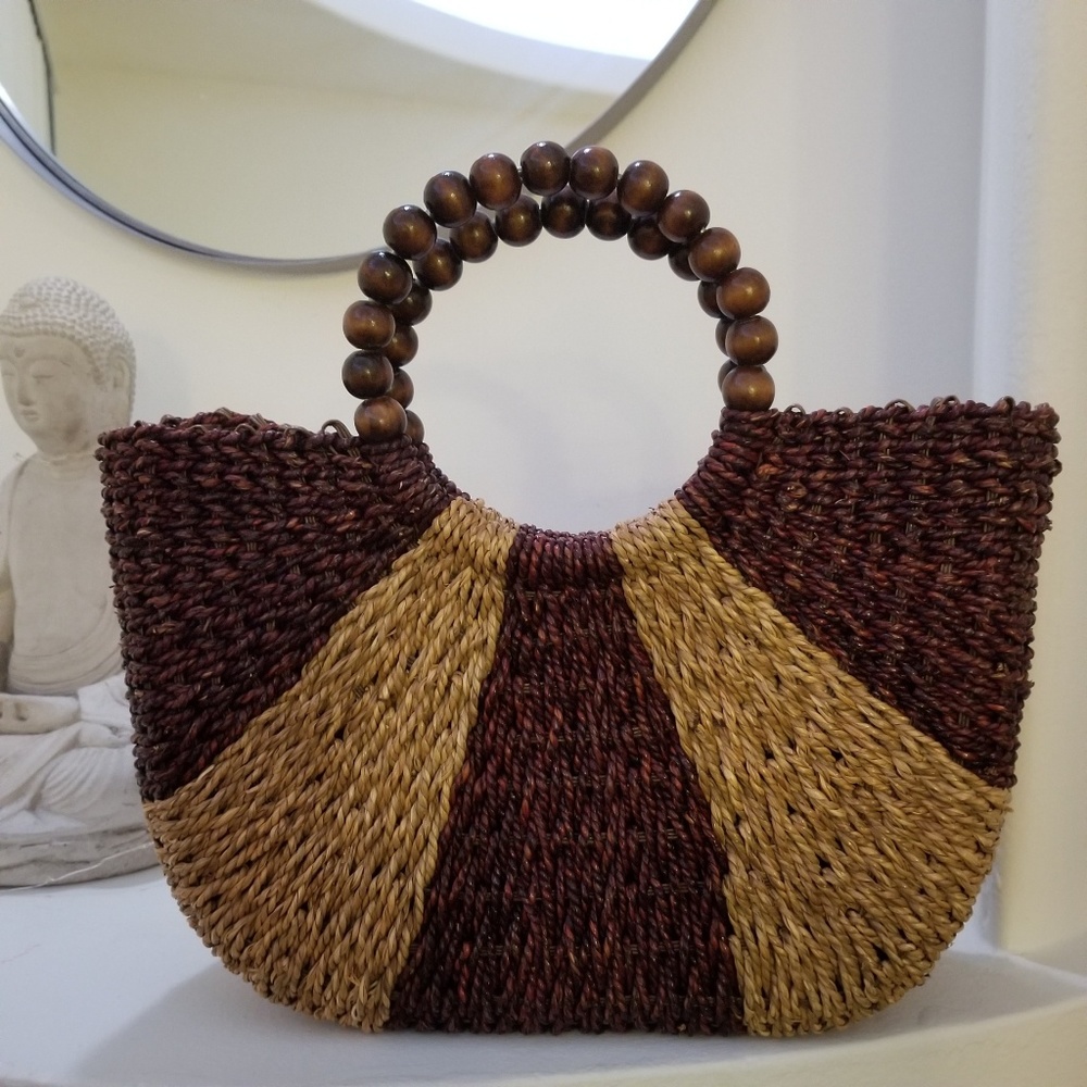 Half Moon Wicker Tote *NWT